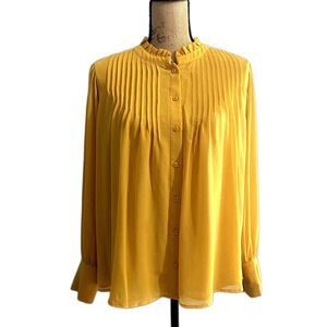 Calvin Klein Yellow Button Down Shirt